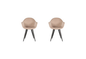 LABEL51 Eetkamerstoel Forli - Zand - Fluweel - set van 2