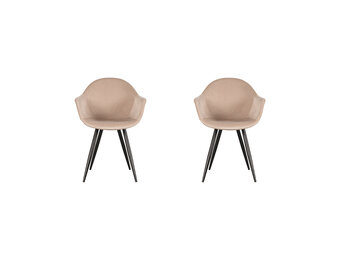 LABEL51 Eetkamerstoel Forli - Zand - Fluweel - set van 2