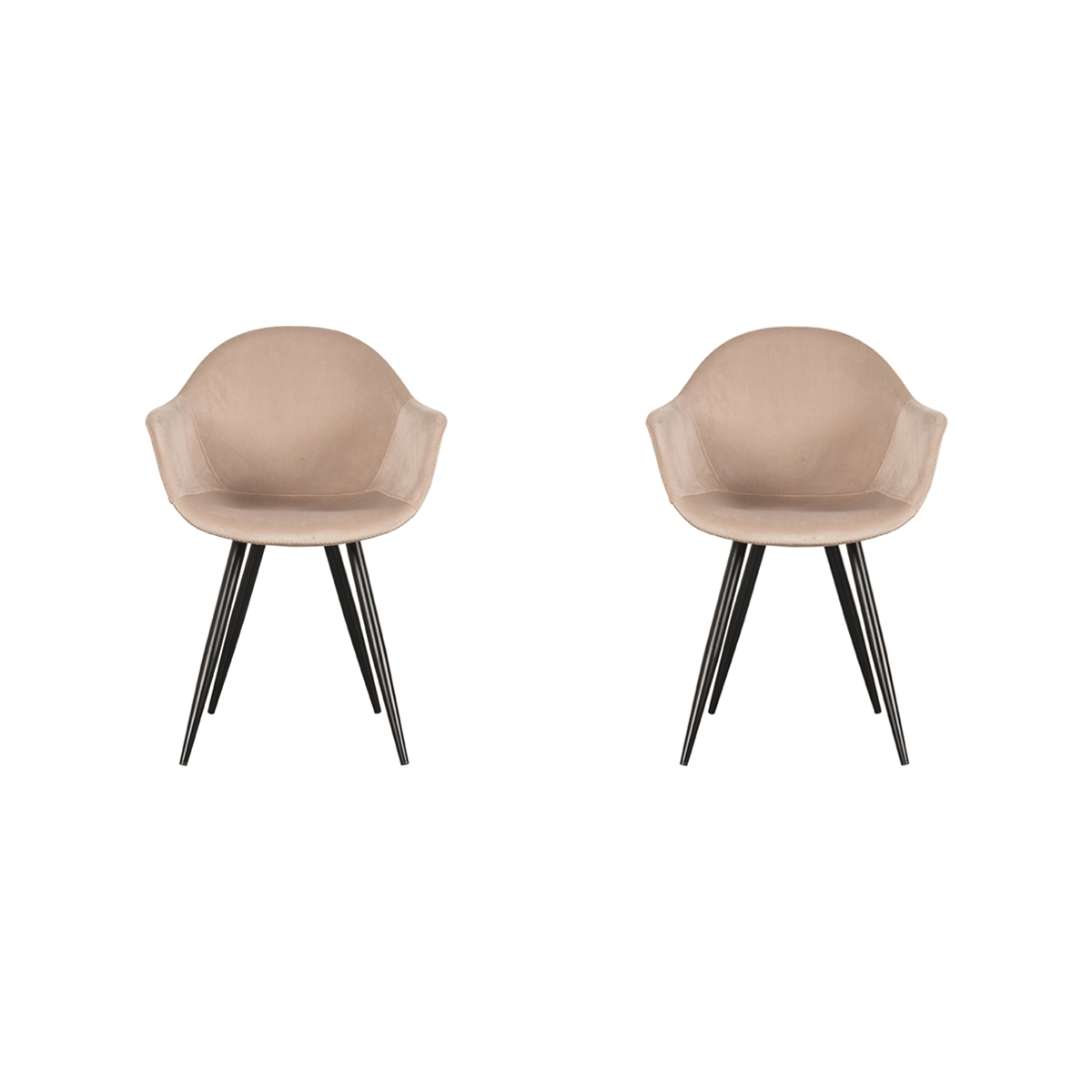 LABEL51 Eetkamerstoel Forli - Zand - Fluweel - set van 2