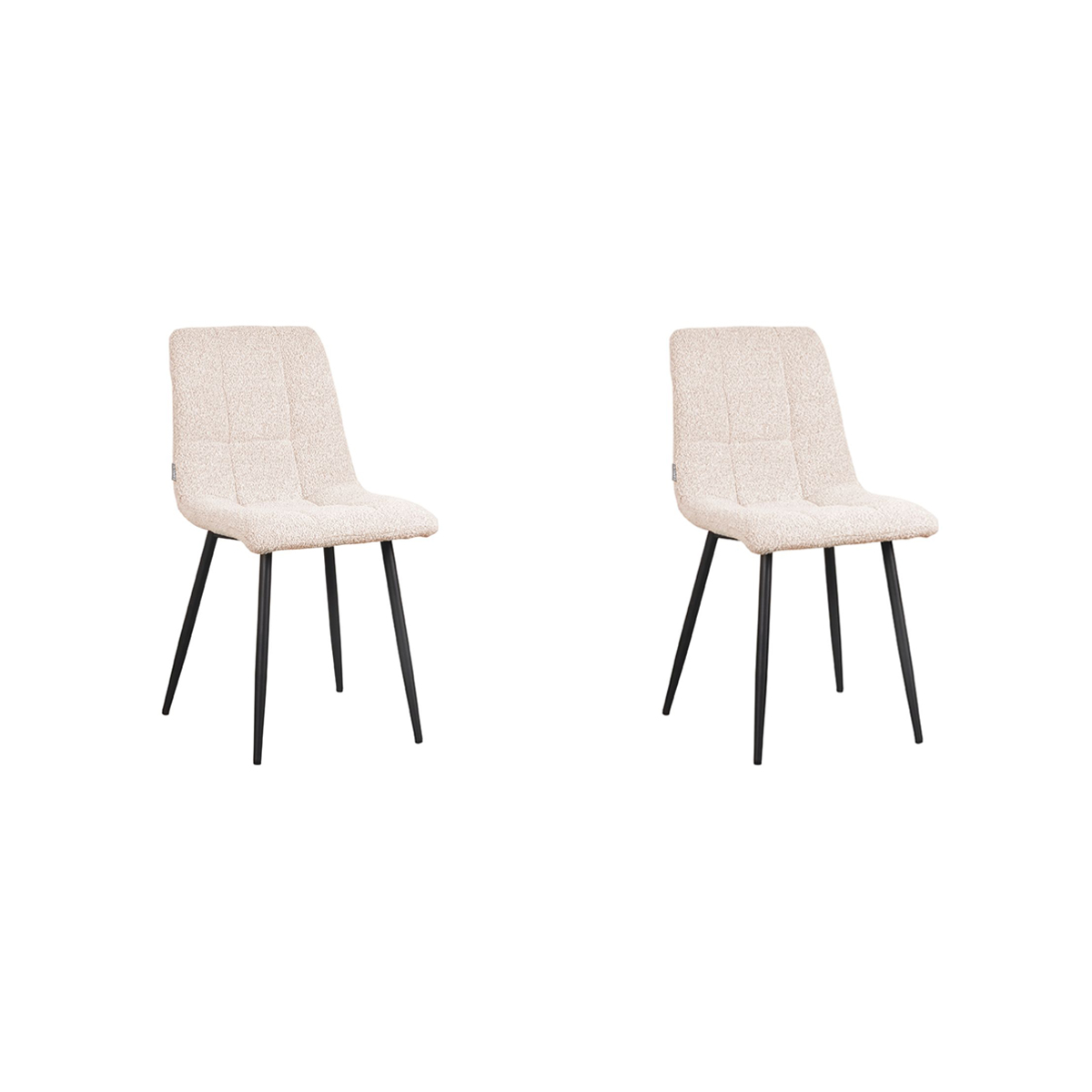 LABEL51 Eetkamerstoel Sam 57x45x86 cm - Naturel - Stof - set van 2