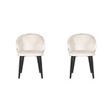 LABEL51 - Eetkamerstoel Logan - Creme - 62x57x84cm - Set van 2