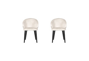 LABEL51 - Eetkamerstoel Logan - Creme - 62x57x84cm - Set van 2