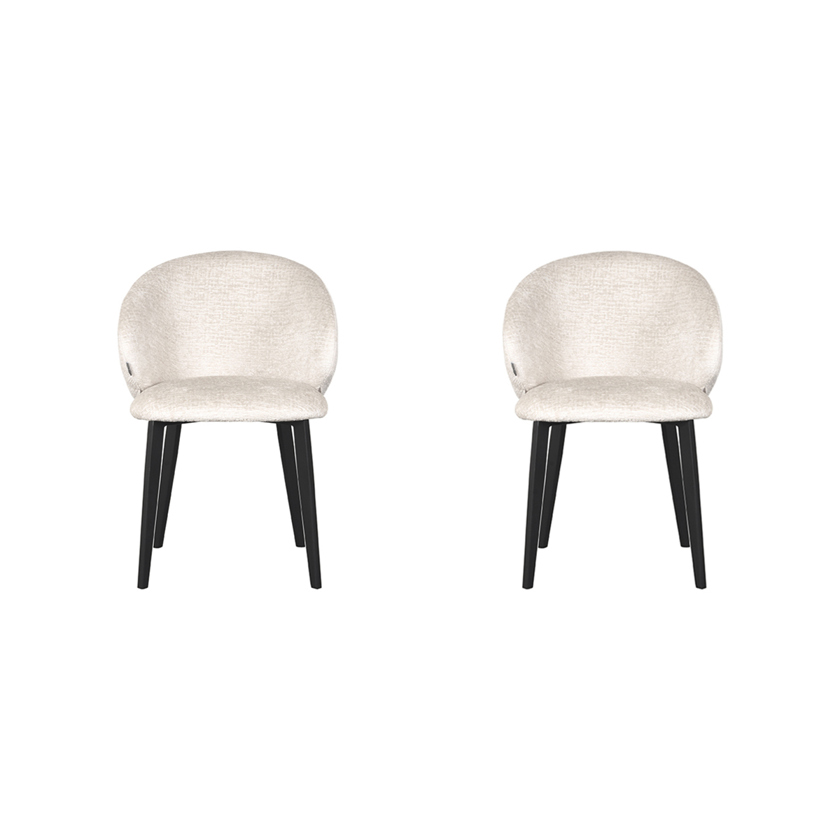 LABEL51 - Eetkamerstoel Logan - Creme - 62x57x84cm - Set van 2