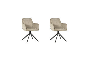 LABEL51 - Eetkamerstoel Joy - Beige - 63x58x83cm