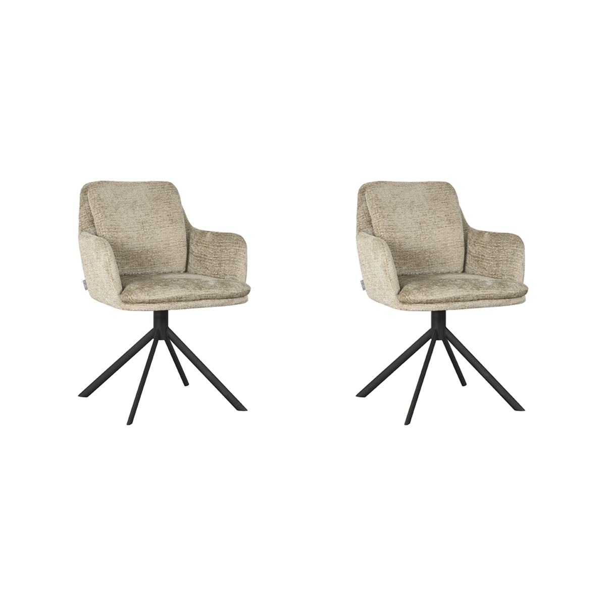 LABEL51 Eetkamerstoel Joy - Beige - Elegance - set van 2