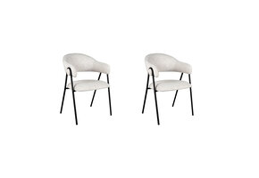 LABEL51 - Eetkamerstoel Lowen - Beige - 60x58x84cm - Set van 2
