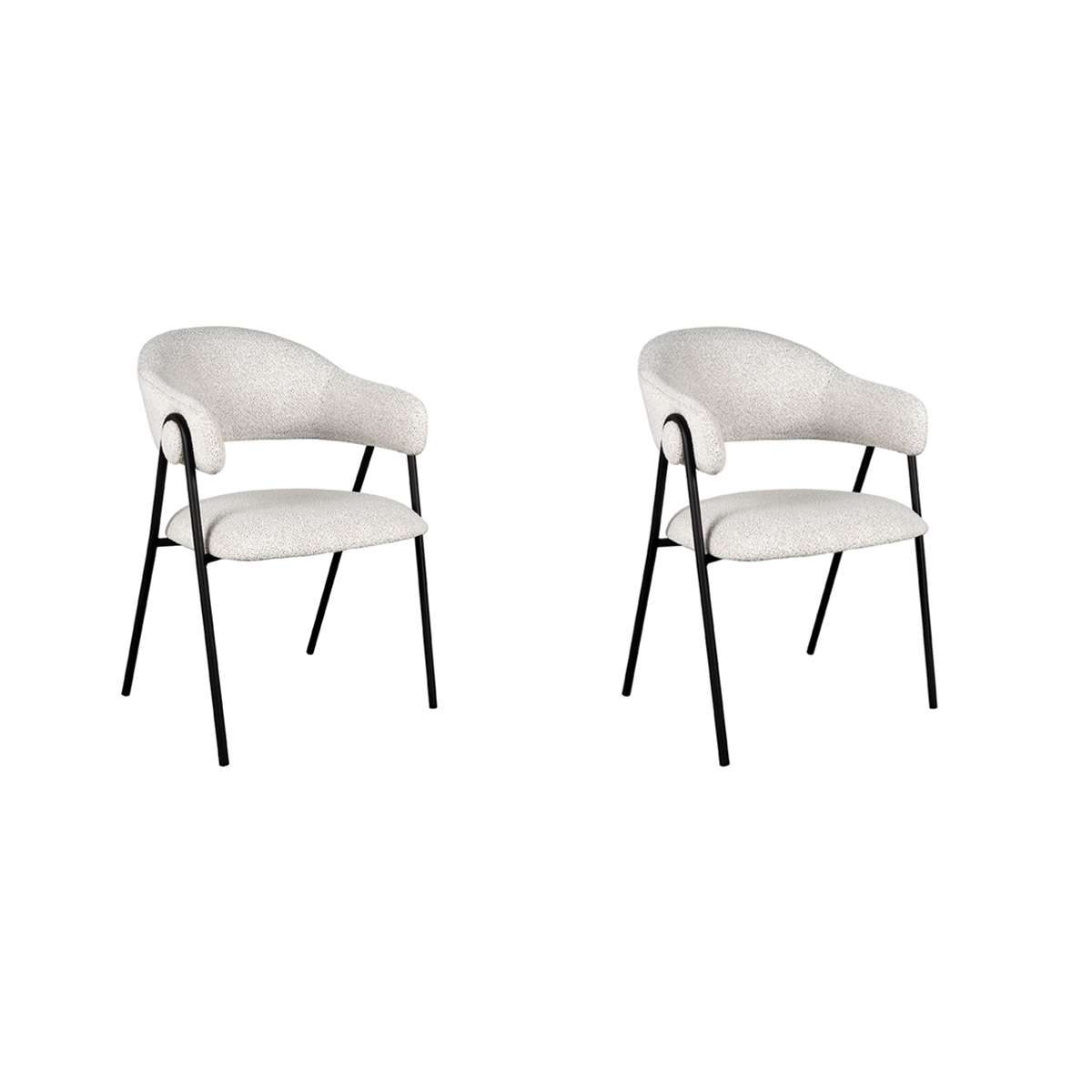 LABEL51 - Eetkamerstoel Lowen - Beige - 60x58x84cm - Set van 2