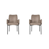 LABEL51 - Eetkamerstoel Joni - Taupe - 60x55x86cm - Set van 2