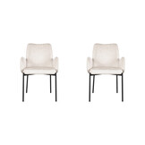 LABEL51 Eetkamerstoel Joni - Crème - Fluweel - set van 2