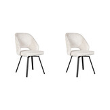 LABEL51 - Eetkamerstoel Lewis - Creme - 58x52x84cm - Set van 2