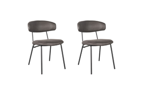 LABEL51 Eetkamerstoel Zack - Antraciet - Micro Suede