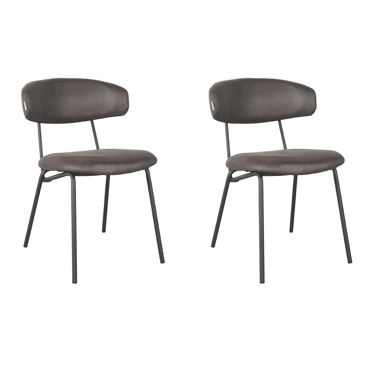 LABEL51 Eetkamerstoel Zack - Antraciet - Micro Suede