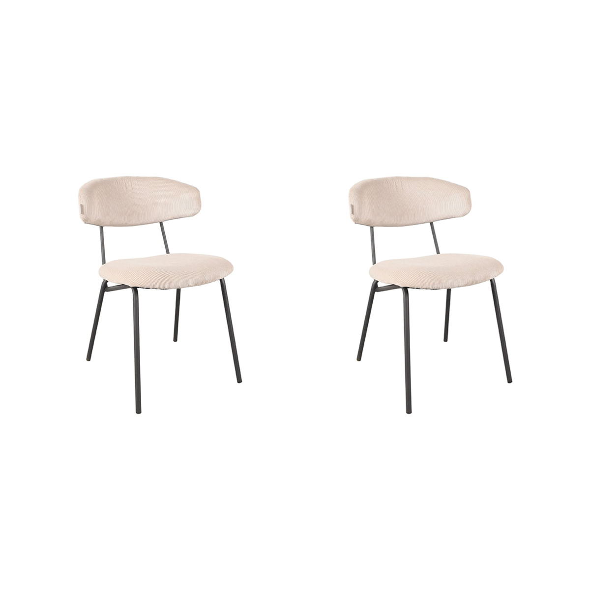 LABEL51 Eetkamerstoel Zack - Naturel - Ribcord