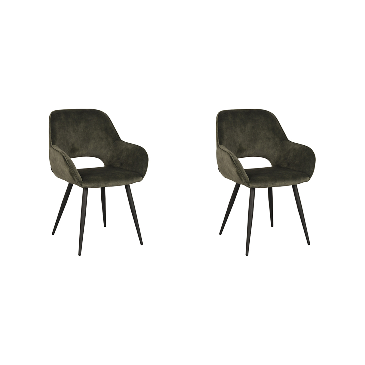 LABEL51 - Eetkamerstoel Fer - Hunter - 57x58x87cm - Set van 2