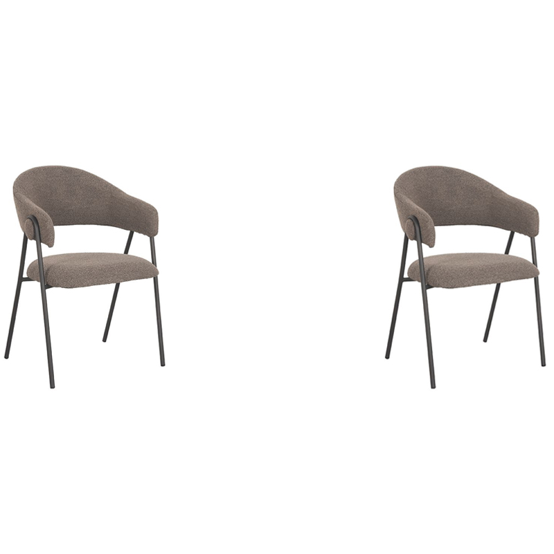 LABEL51 Eetkamerstoel Lowen - Bruin - Boucle