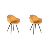 LABEL51 Eetkamerstoel Forli - Oker - Fluweel