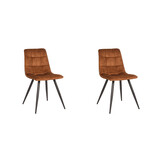 LABEL51 Eetkamerstoel Jelt - Oker - Velours