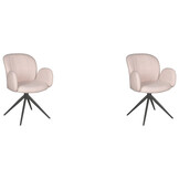 LABEL51 Eetkamerstoel Kimball - Naturel - Boucle - set van 2