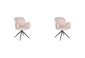 LABEL51 - Eetkamerstoel Kimball - Beige - 61x59x86cm - Set van 2