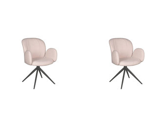 LABEL51 Eetkamerstoel Kimball - Naturel - Boucle - set van 2