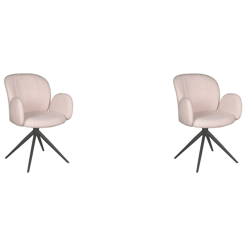 LABEL51 Eetkamerstoel Kimball - Naturel - Boucle - set van 2