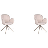 LABEL51 Eetkamerstoel Kimball - Naturel/Beige - Boucle - set van 2