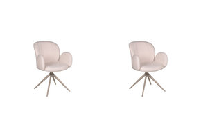 LABEL51 - Eetkamerstoel Kimball - Beige - 61x59x86cm - Set van 2