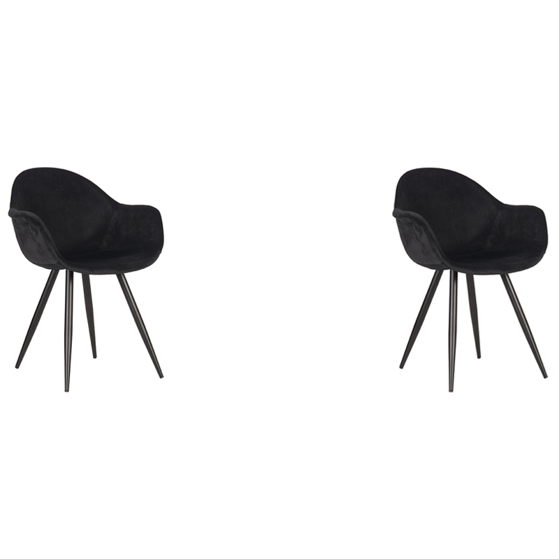 LABEL51 Eetkamerstoel Forli - Zwart - Fluweel