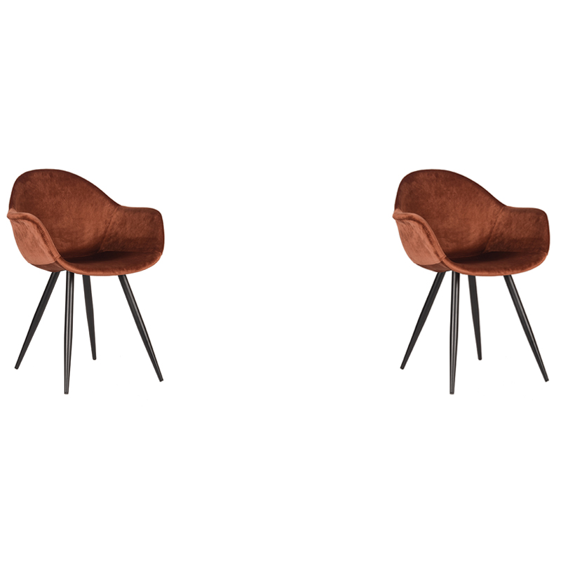 LABEL51 Eetkamerstoel Forli - Rust - Fluweel