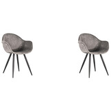 LABEL51 Eetkamerstoel Forli - Grijs - Fluweel