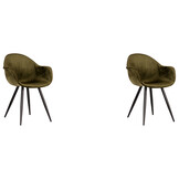 LABEL51 Eetkamerstoel Forli - Army green - Fluweel