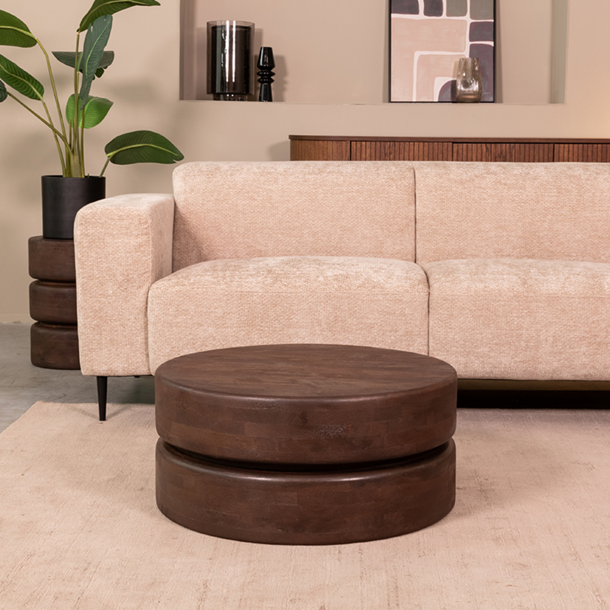 LABEL51 - Salontafel Milly - Bruin - 70x70x31cm