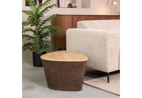 LABEL51 Salontafel Ravi - Espresso - Travertin - 70 cm