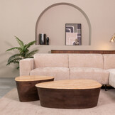 LABEL51 - Salontafel Ravi - Bruin - 50x70x37cm