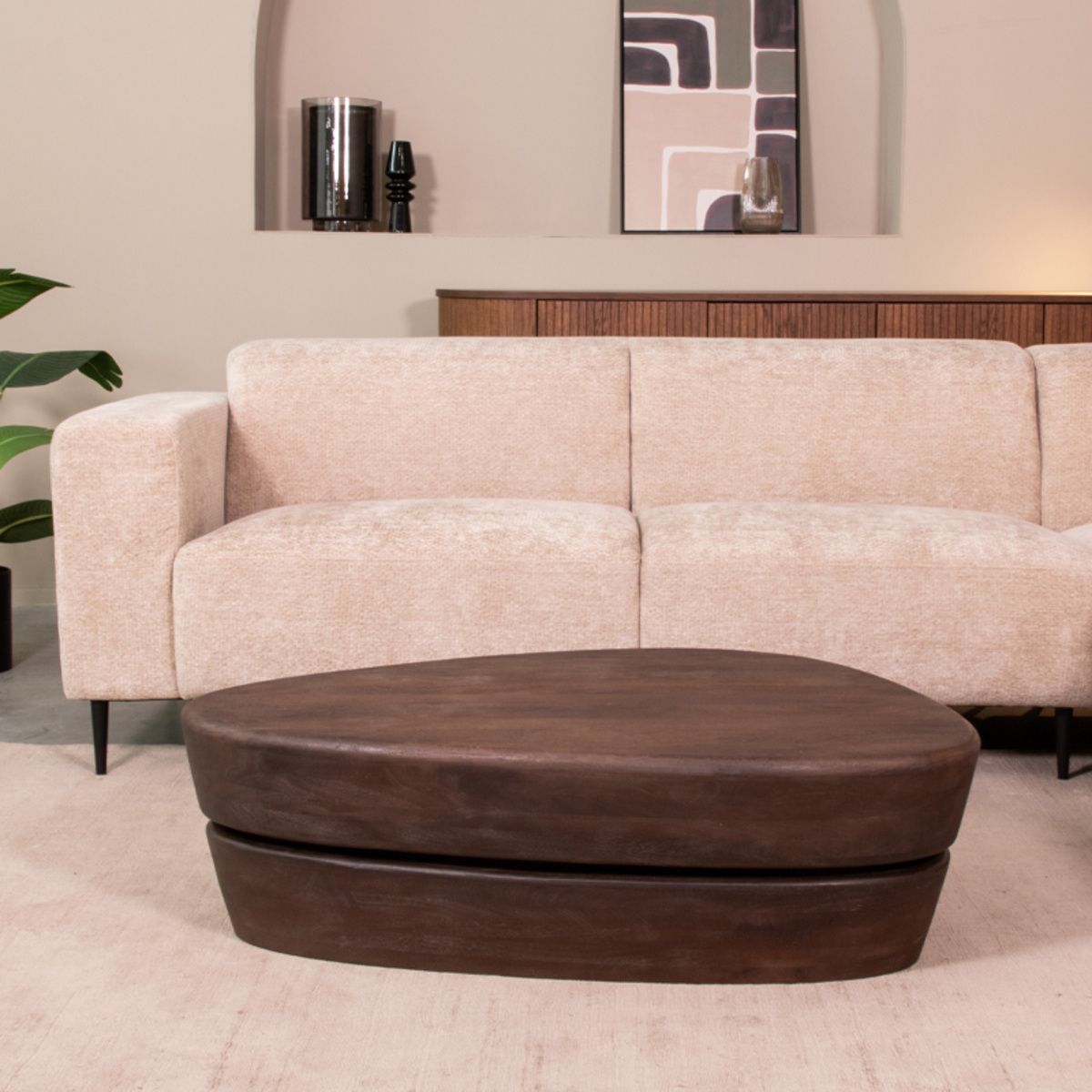 LABEL51 - Salontafel Javi - Bruin - 80x110x32cm