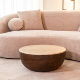 LABEL51 - Salontafel Bowl - Bruin - 70x70x30cm