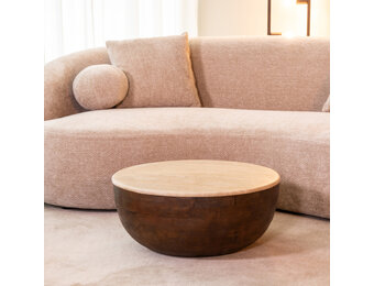 LABEL51 Salontafel Bowl - Espresso - Travertin