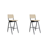 LABEL51 - Barstoel Solid - Beige - 58x49x109cm - Set van 2