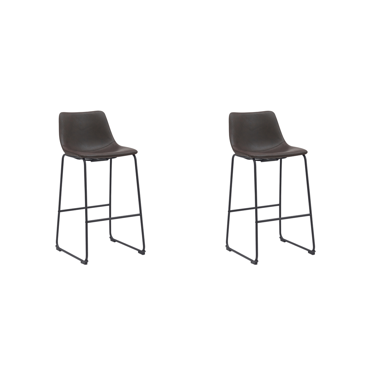 LABEL51 - Barstoel Risto - Donkerbruin - 56x47x102cm - Set van 2