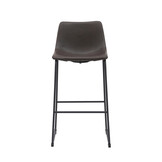 LABEL51 Barkruk Risto - Donkerbruin - PU-Leder - Zithoogte 75 - set van 2