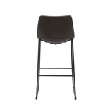 LABEL51 Barkruk Risto - Donkerbruin - PU-Leder - Zithoogte 75 - set van 2