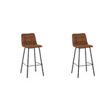LABEL51 - Barstoel Bistro - Bruin - 51x44x115cm - Set van 2