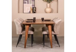 LABEL51 Eetkamertafel Fly - Nature - Mangohout - 160x90 cm