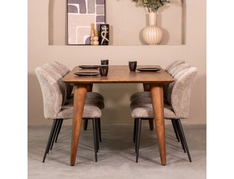 LABEL51 Eetkamertafel Fly - Nature - Mangohout - 160x90 cm