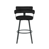 LABEL51 Barkruk Bardio - Zwart - Fluweel - Zithoogte 75 - set van 2