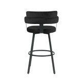 LABEL51 Barkruk Bardio - Zwart - Fluweel - Zithoogte 75 - set van 2