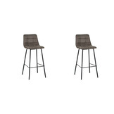 LABEL51 - Barstoel Bistro - Taupe - 51x44x115cm - Set van 2