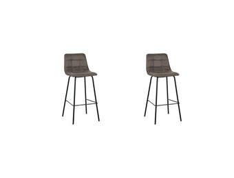 LABEL51 Barkruk Bistro - Taupe - Micro Suede - set van 2