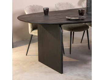 LABEL51 Eetkamertafel Cooper - Zwart - Mangohout - 250x110 cm
