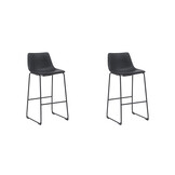 LABEL51 - Barstoel Risto - Zwart - 56x47x102cm - Set van 2